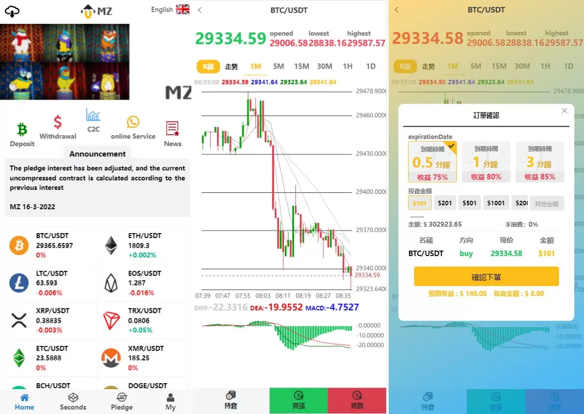 【全新UI多语言微交易微盘系统源码】秒合约/质押理财/至尊二开交易所-精品海外源码