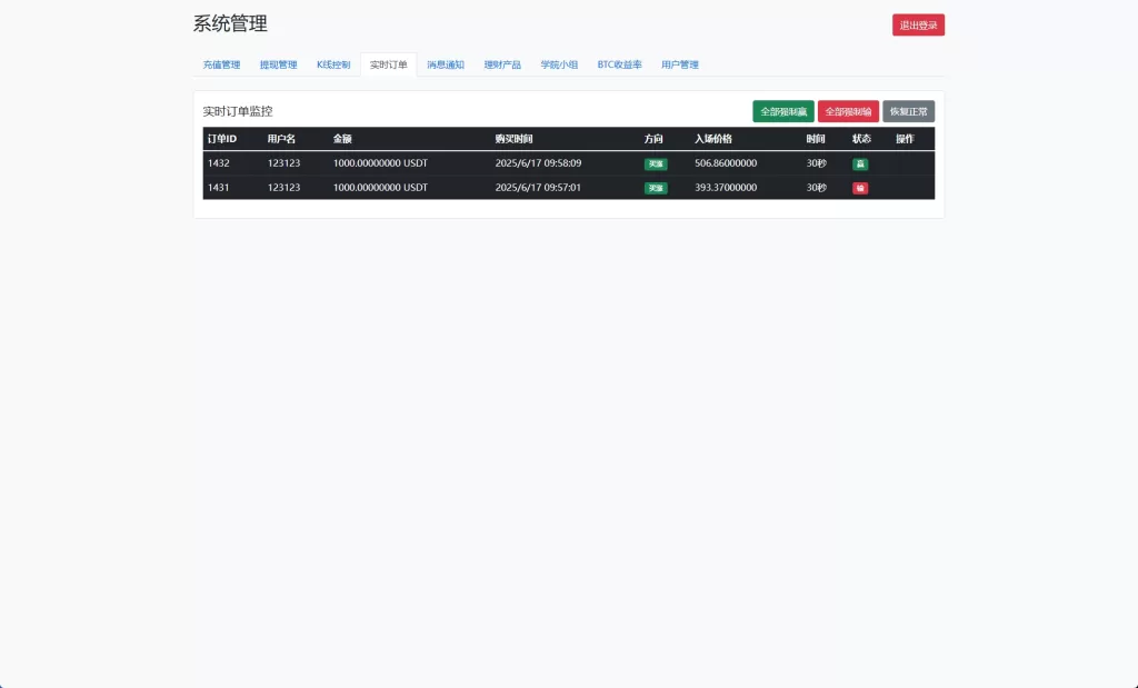 图片[21]-【海外最新交易所系统源码】秒合约/杠杆交易/投资/K线控制-精品海外源码