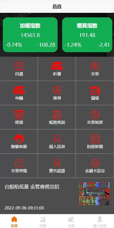 图片[1]-【黑色版uinapp股票配资源码】台湾股票系统/申购折扣交易系统-精品海外源码